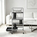 Multi-Level Small Pet Cage with Wheels and Hammock