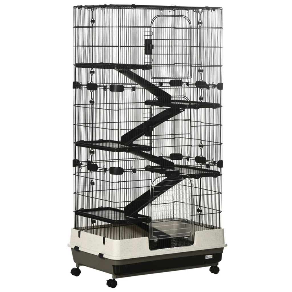 Spacious Multi-Level Small Animal Cage with Ramps & Platforms