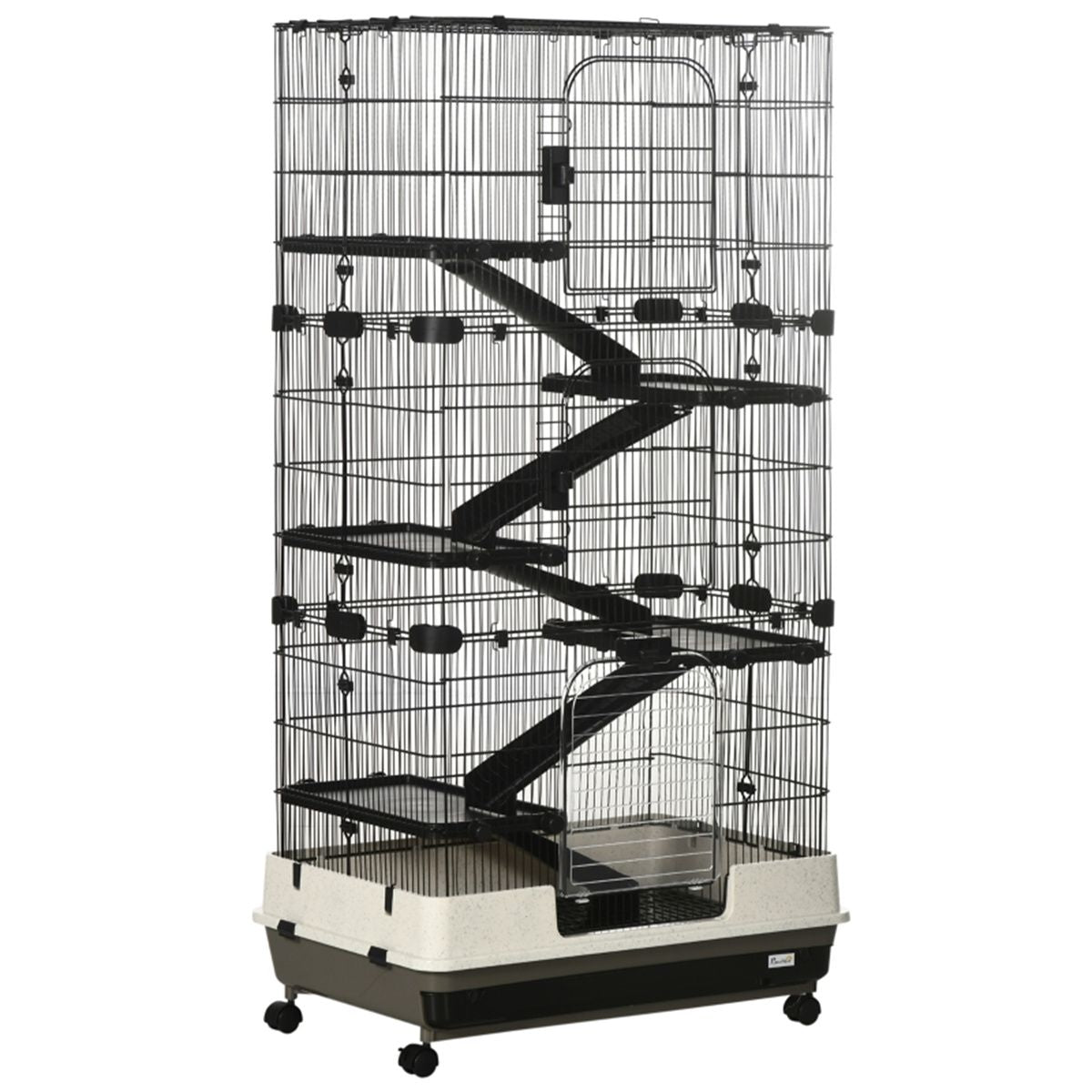 Spacious Multi-Level Small Animal Cage with Ramps & Platforms
