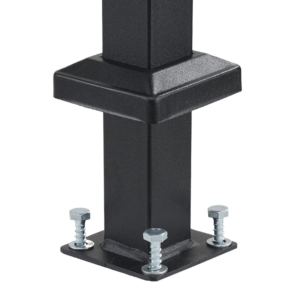 Handrails for Outdoor Steps, 4-5 Step Stair Hand Rail Kit, Transitional Carbon Steel Railings with Installation Kit, Stair Rails for Seniors, Concrete Steps & Porch & Deck, Black Square Tube