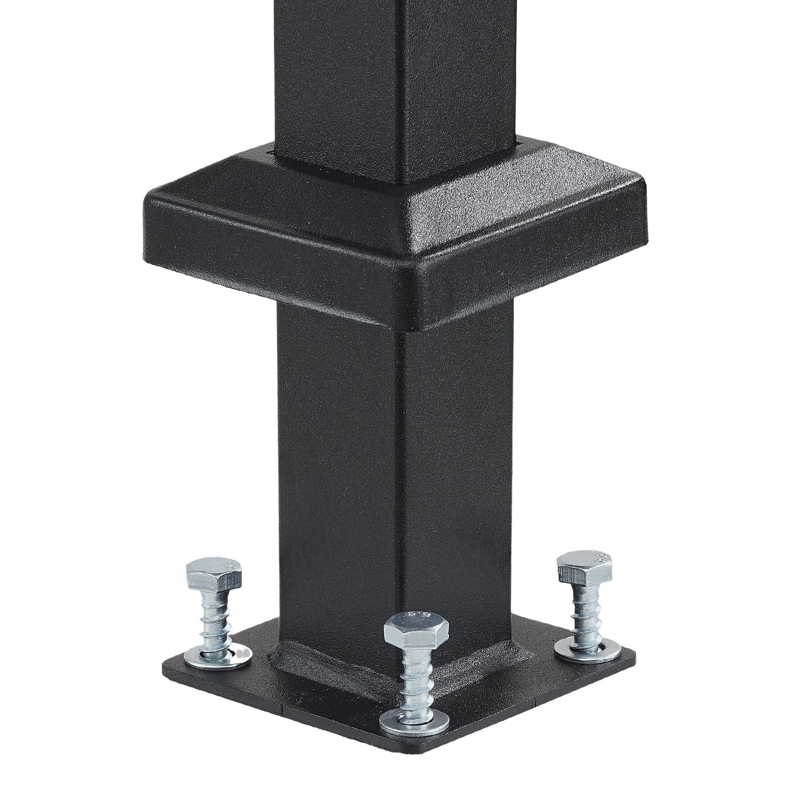 Handrails for Outdoor Steps, 4-5 Step Stair Hand Rail Kit, Transitional Carbon Steel Railings with Installation Kit, Stair Rails for Seniors, Concrete Steps & Porch & Deck, Black Square Tube