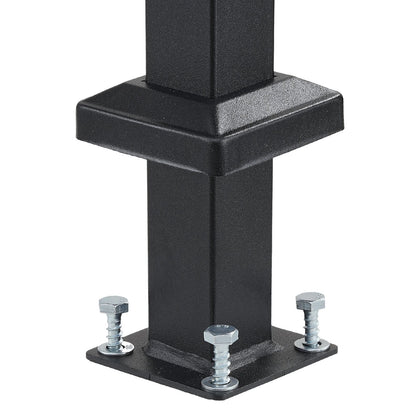 Handrails for Outdoor Steps, 5 Step Stair Hand Rail Kit, Transitional Carbon Steel Railings with Installation Kit, Stair Rails for Seniors, Concrete Steps & Porch & Deck, Black Square Tube