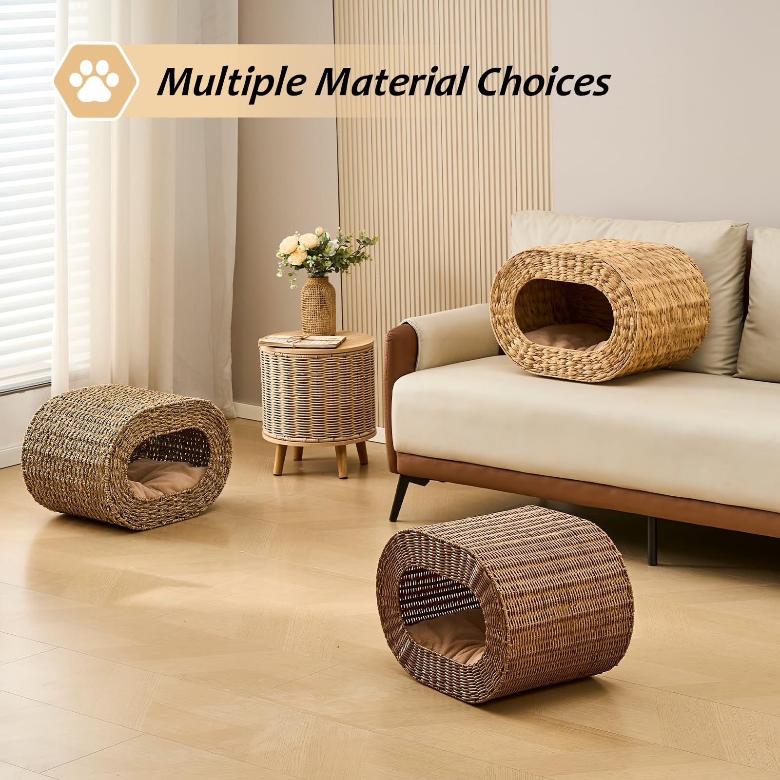 Handwoven Cat Cave House for Indoor Kittens