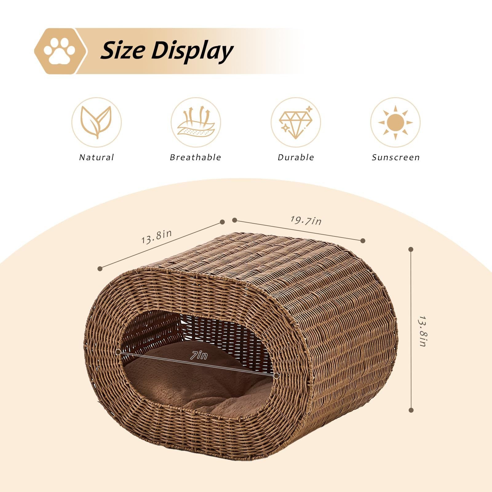Handwoven Cat Cave House for Indoor Kittens