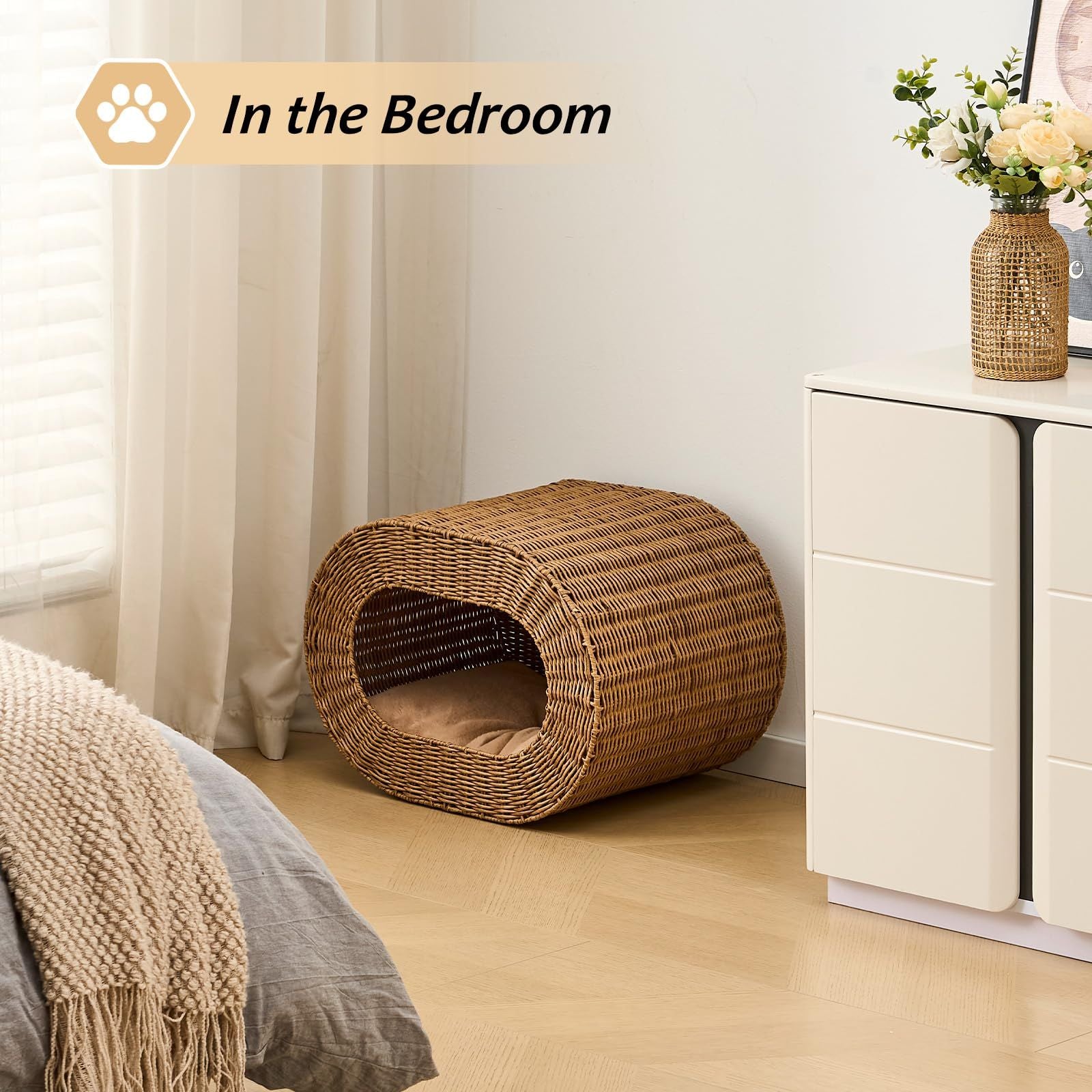 Handwoven Cat Cave House for Indoor Kittens