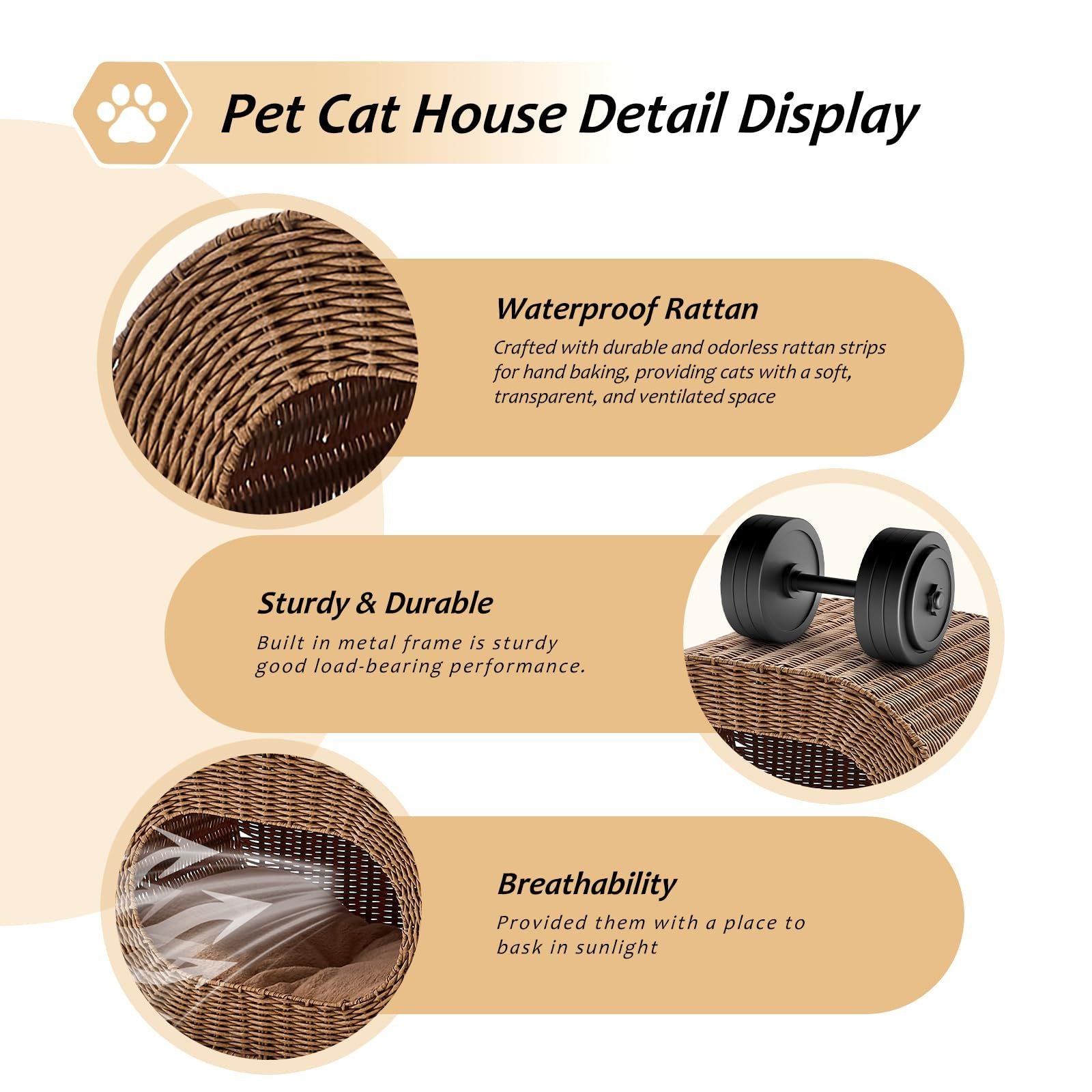 Handwoven Cat Cave House for Indoor Kittens