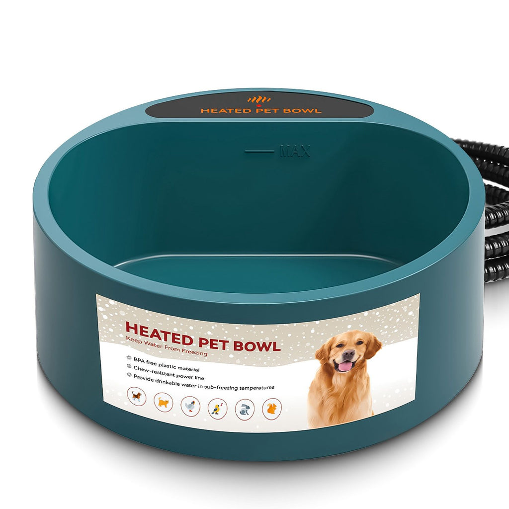 Heated Water Bowl for Dog Cat Heating Water Dish IP67 water-ready Thermal Water Bowl Heated Pe