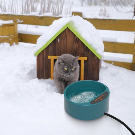 Heated Water Bowl for Dog Cat Heating Water Dish IP67 water-ready Thermal Water Bowl Heated Pe