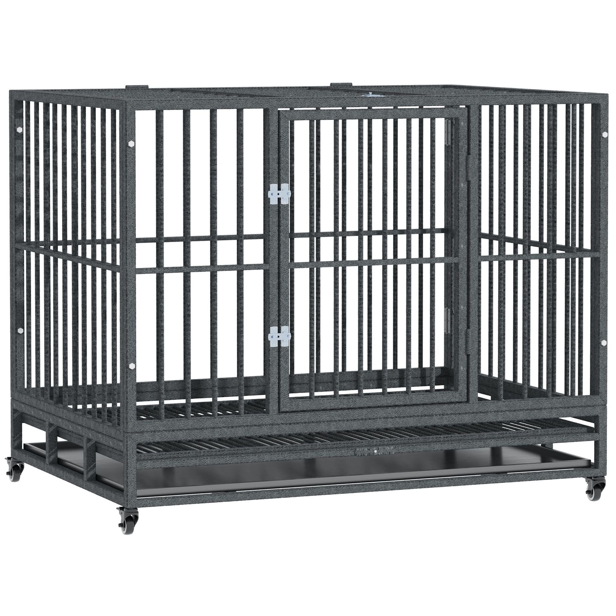 practical Dog Cage with Wheels & Double Doors – Secure, Easy Clean