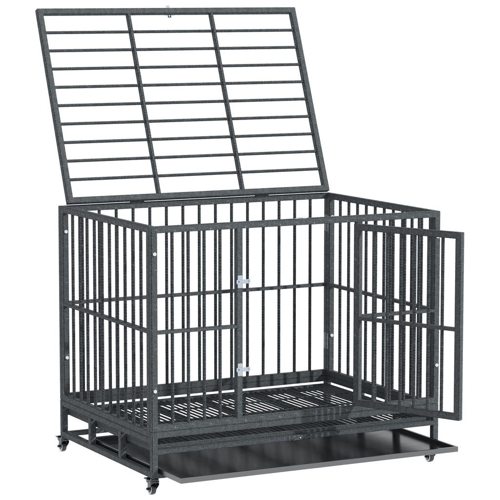 practical Dog Cage with Wheels & Double Doors – Secure, Easy Clean