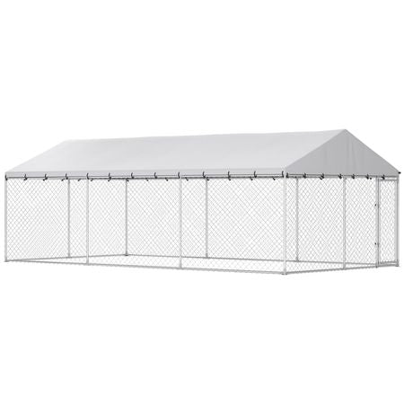 Outdoor Dog Kennel with water-ready Roof and Secure Latches