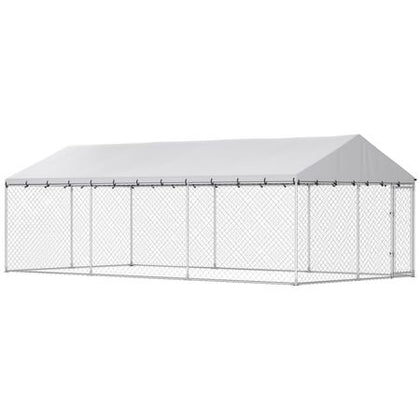 Outdoor Dog Kennel with water-ready Roof and Secure Latches