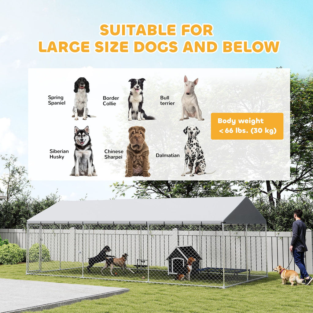 Outdoor Dog Kennel with water-ready Roof and Secure Latches