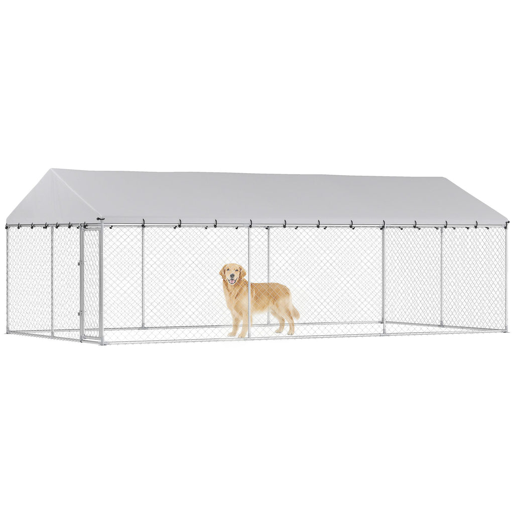 Outdoor Dog Kennel with water-ready Roof and Secure Latches