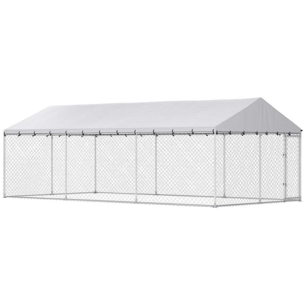 Outdoor Dog Kennel with water-ready Roof and Secure Latches