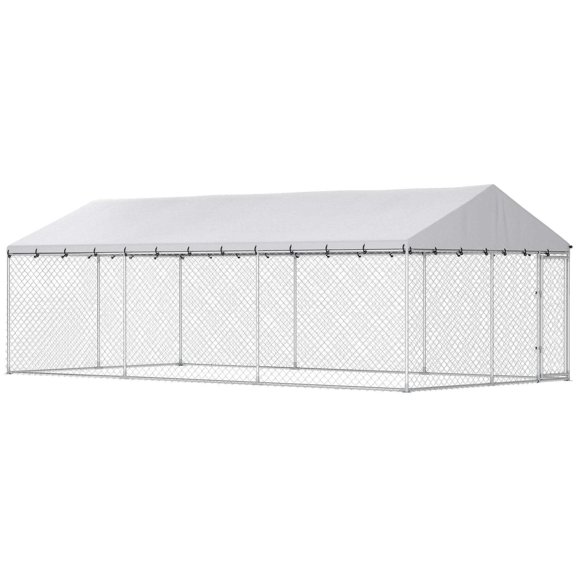Outdoor Dog Kennel with water-ready Roof and Secure Latches