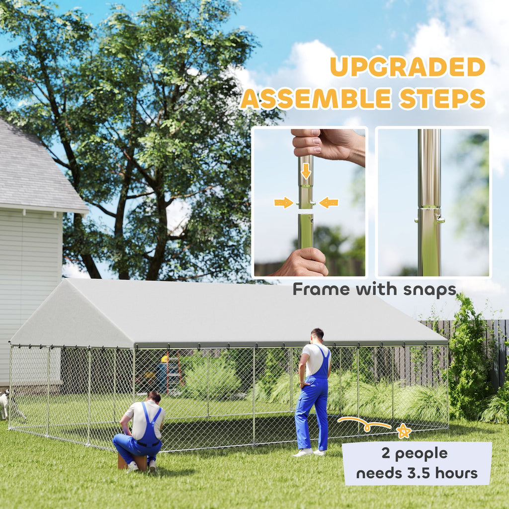 practical Outdoor Dog Kennel with water-ready Roof and Secure Latches