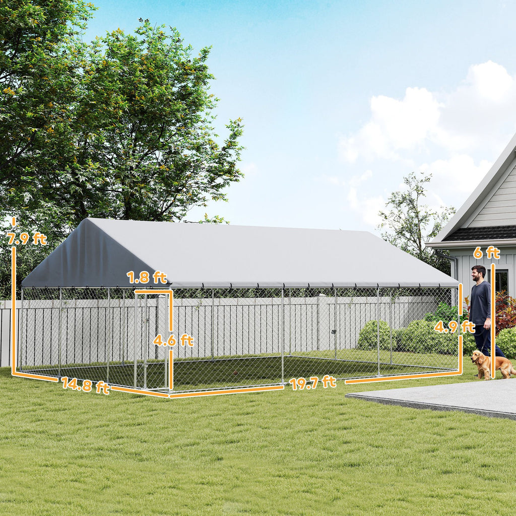 practical Outdoor Dog Kennel with water-ready Roof and Secure Latches
