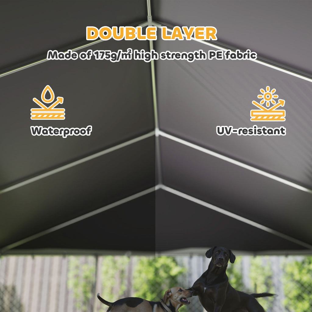 practical Outdoor Dog Kennel with water-ready Roof and Secure Latches