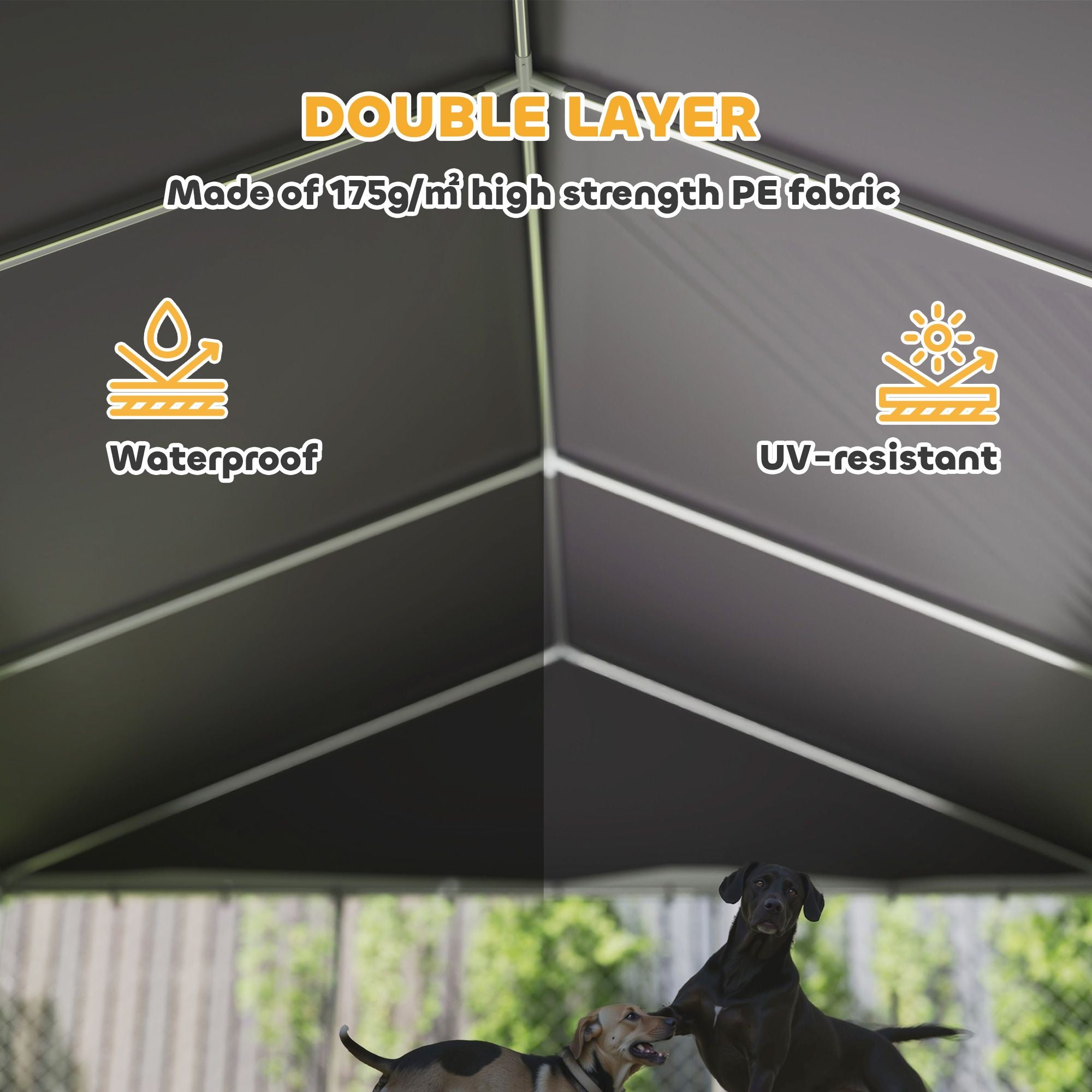 practical Outdoor Dog Kennel with water-ready Roof and Secure Latches