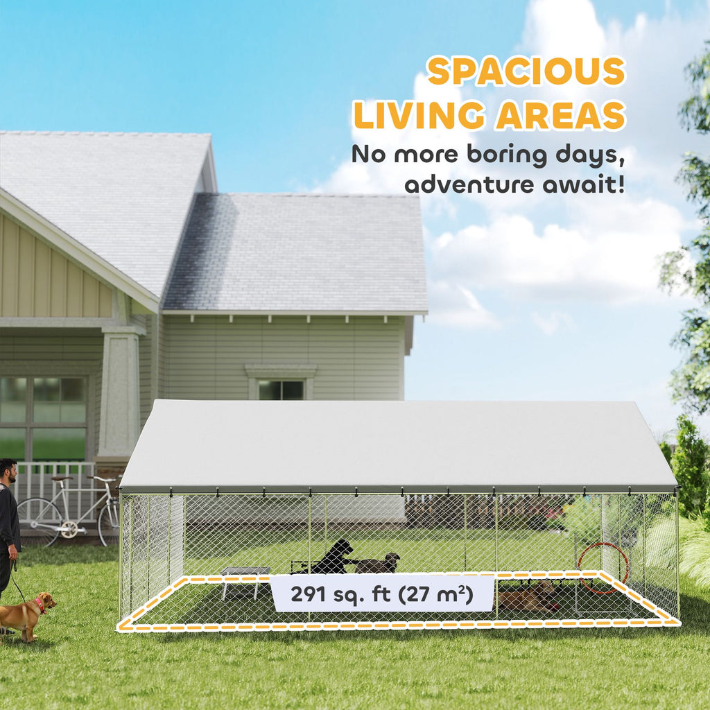 practical Outdoor Dog Kennel with water-ready Roof and Secure Latches