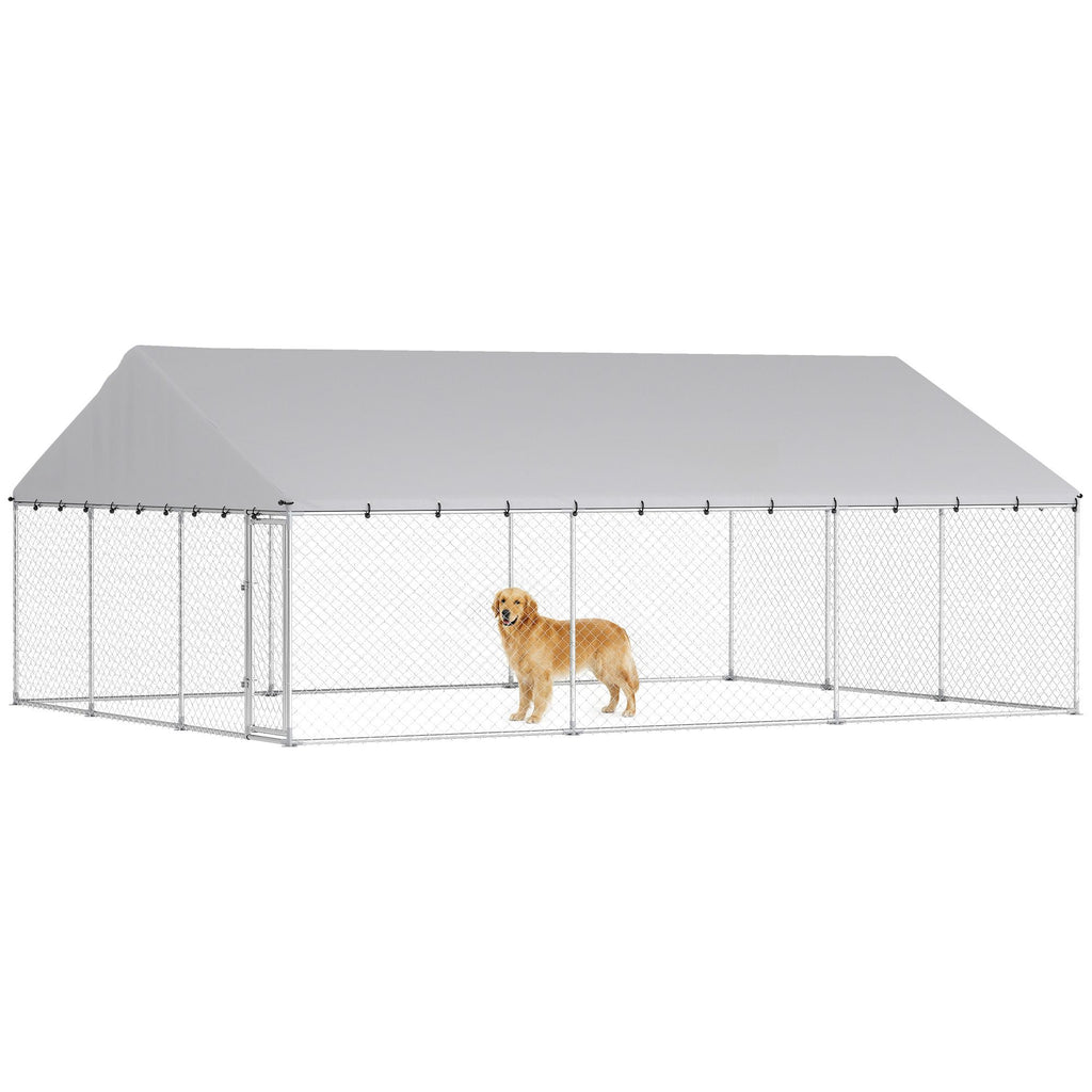 practical Outdoor Dog Kennel with water-ready Roof and Secure Latches