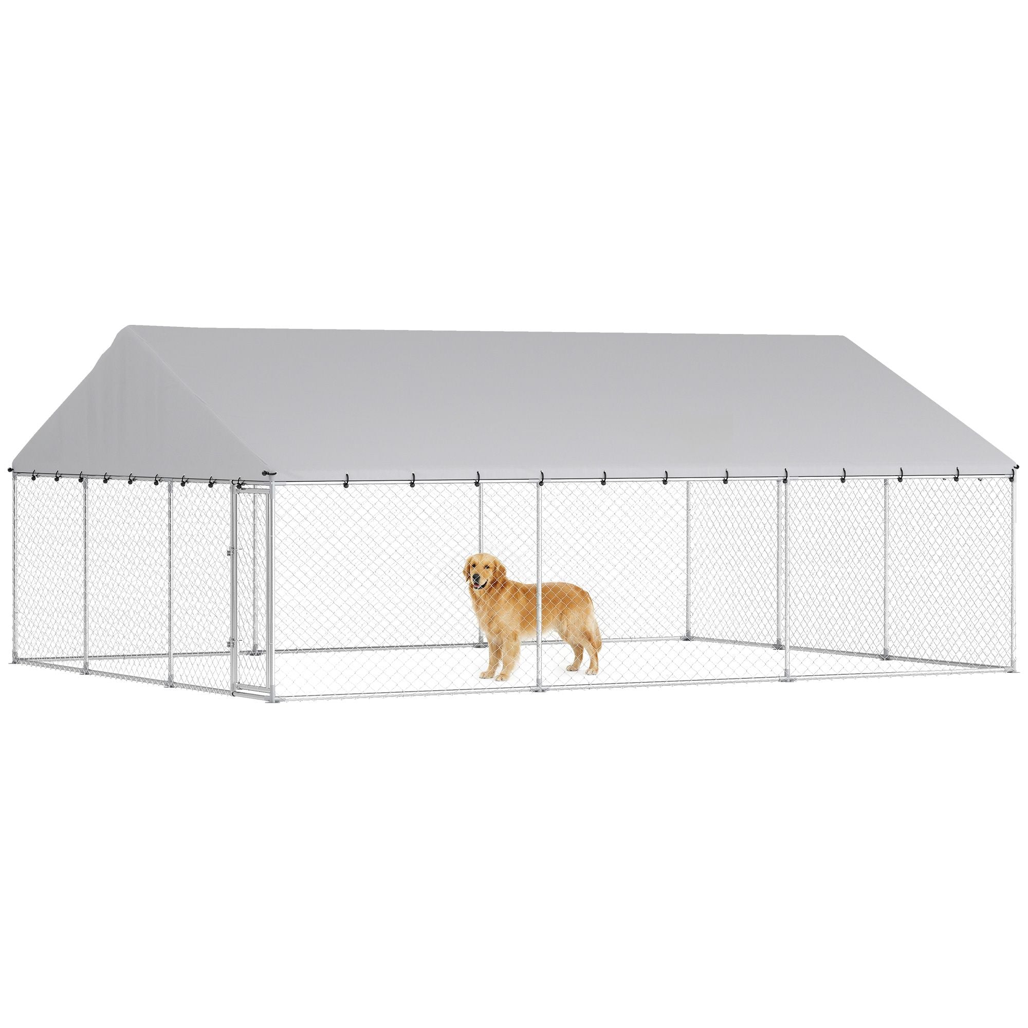practical Outdoor Dog Kennel with water-ready Roof and Secure Latches