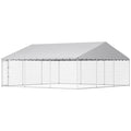 Spacious Outdoor Dog Kennel with water-ready Roof & Secure Latch