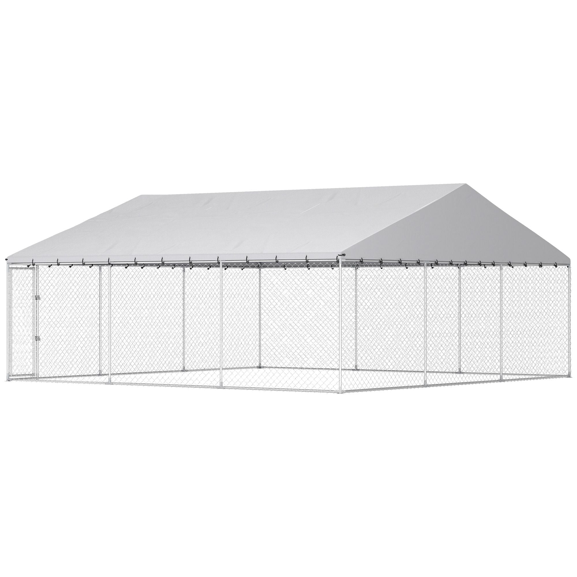 Spacious Outdoor Dog Kennel with water-ready Roof & Secure Latch