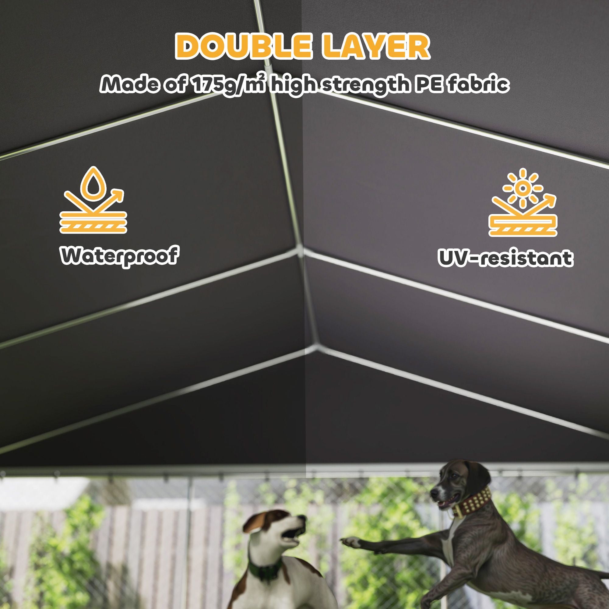 Spacious Outdoor Dog Kennel with water-ready Roof & Secure Latch