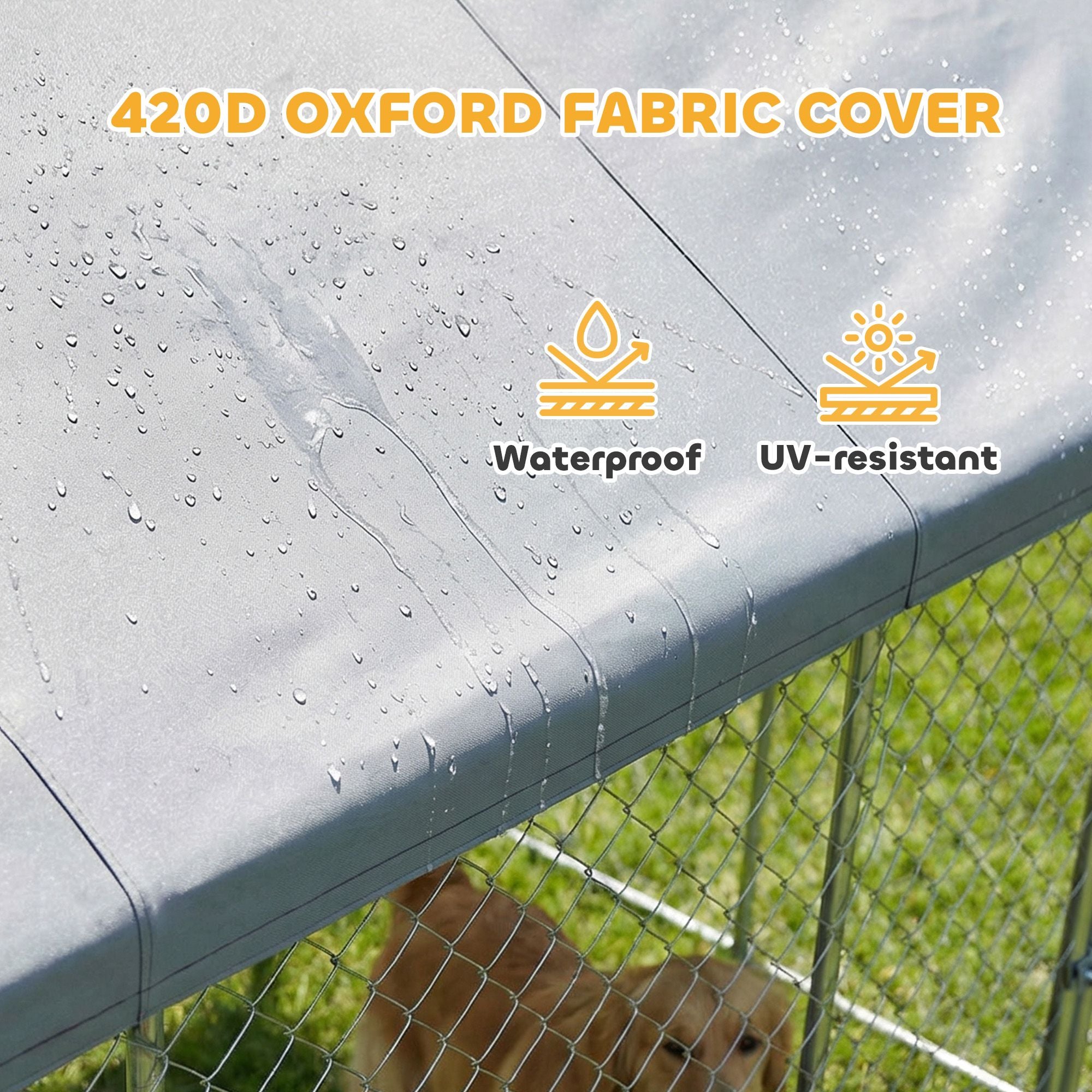 PawHut Outdoor Dog Kennel with water-ready UV-Resistant Roof