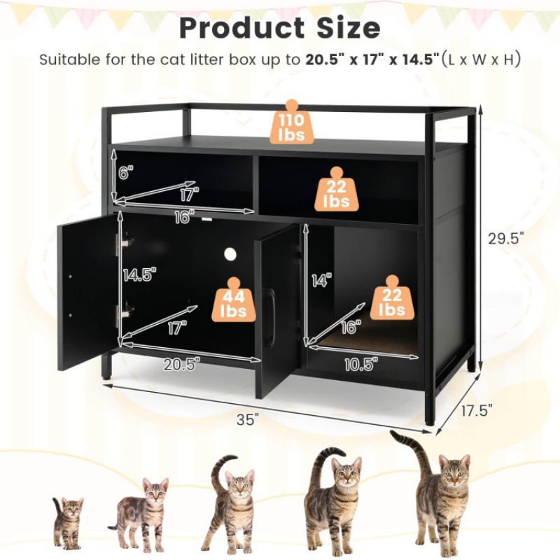 Hide the Mess, Show the Style: Double-Door Cat Washroom with Scratch Board