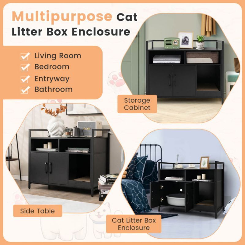 Hide the Mess, Show the Style: Double-Door Cat Washroom with Scratch Board