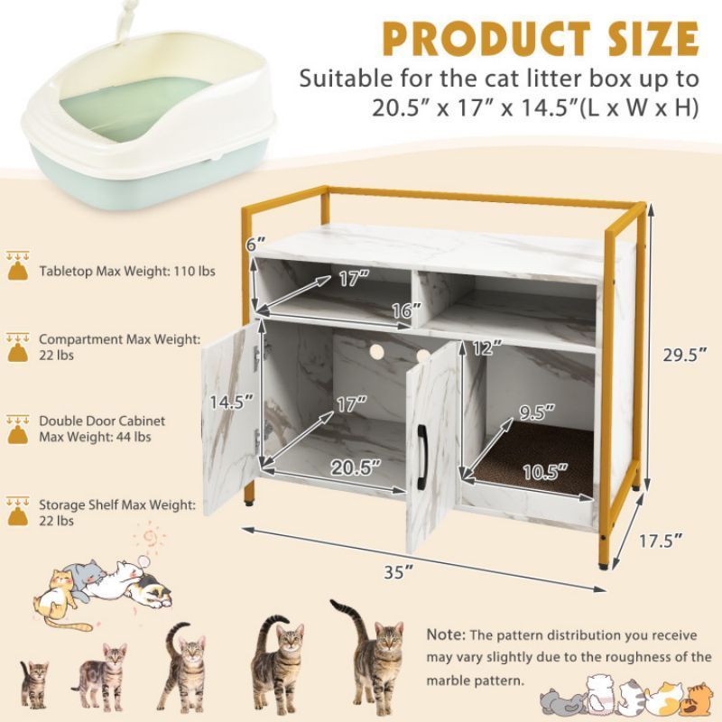 Hide the Mess, Show the Style: Double-Door Cat Washroom with Scratch Board