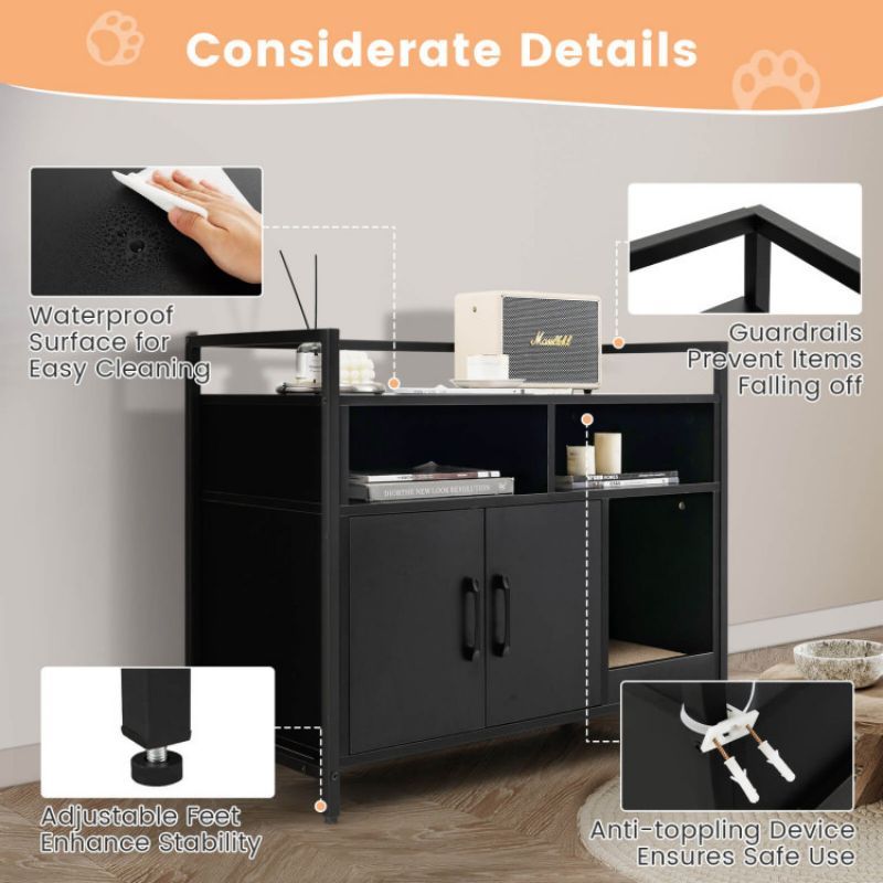 Hide the Mess, Show the Style: Double-Door Cat Washroom with Scratch Board