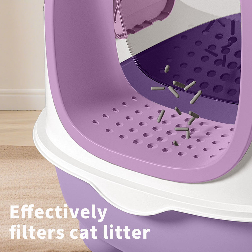 Premium Enclosed Cat Litter Box with Odor-Lock & Scratch-Resistant Base