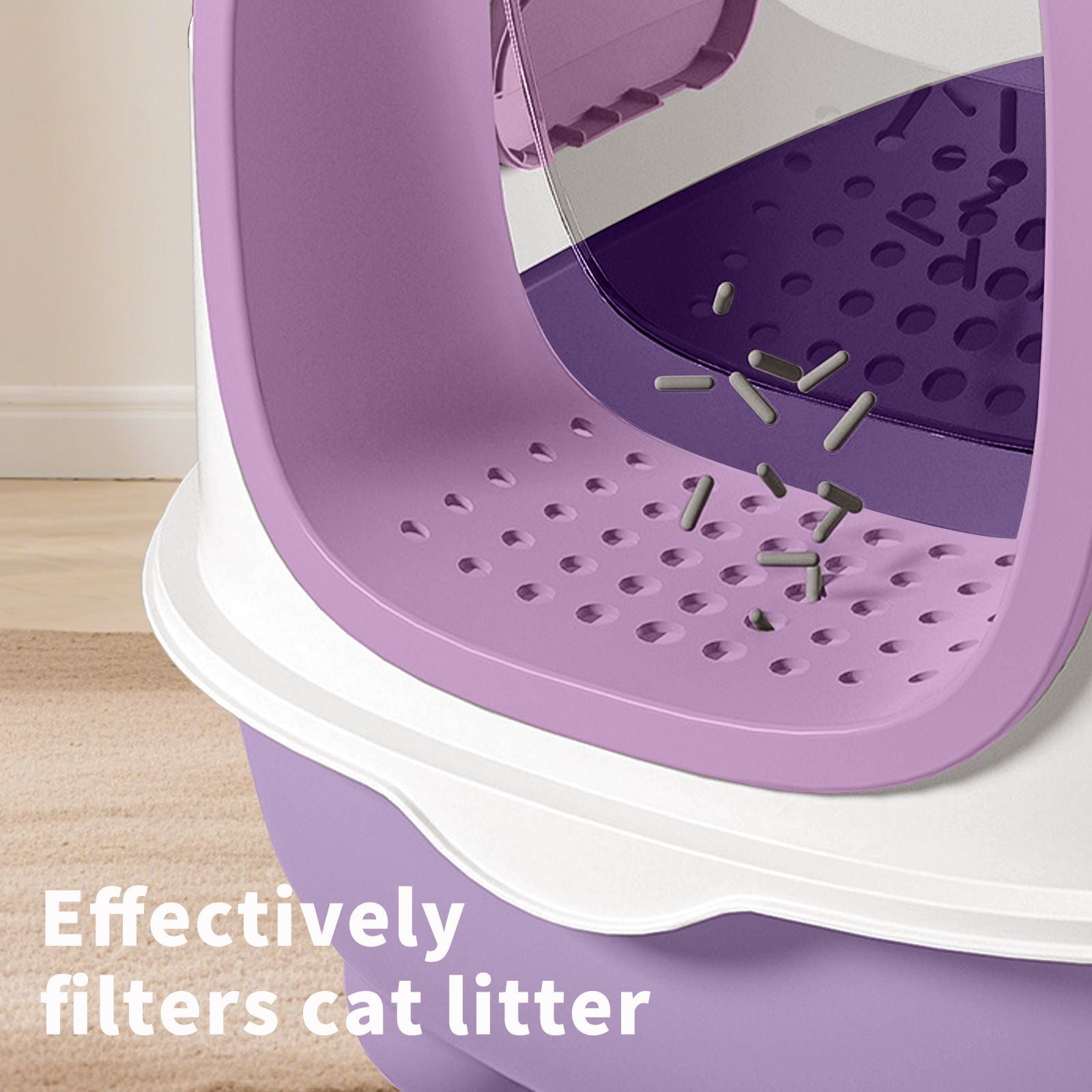 Premium Enclosed Cat Litter Box with Odor-Lock & Scratch-Resistant Base