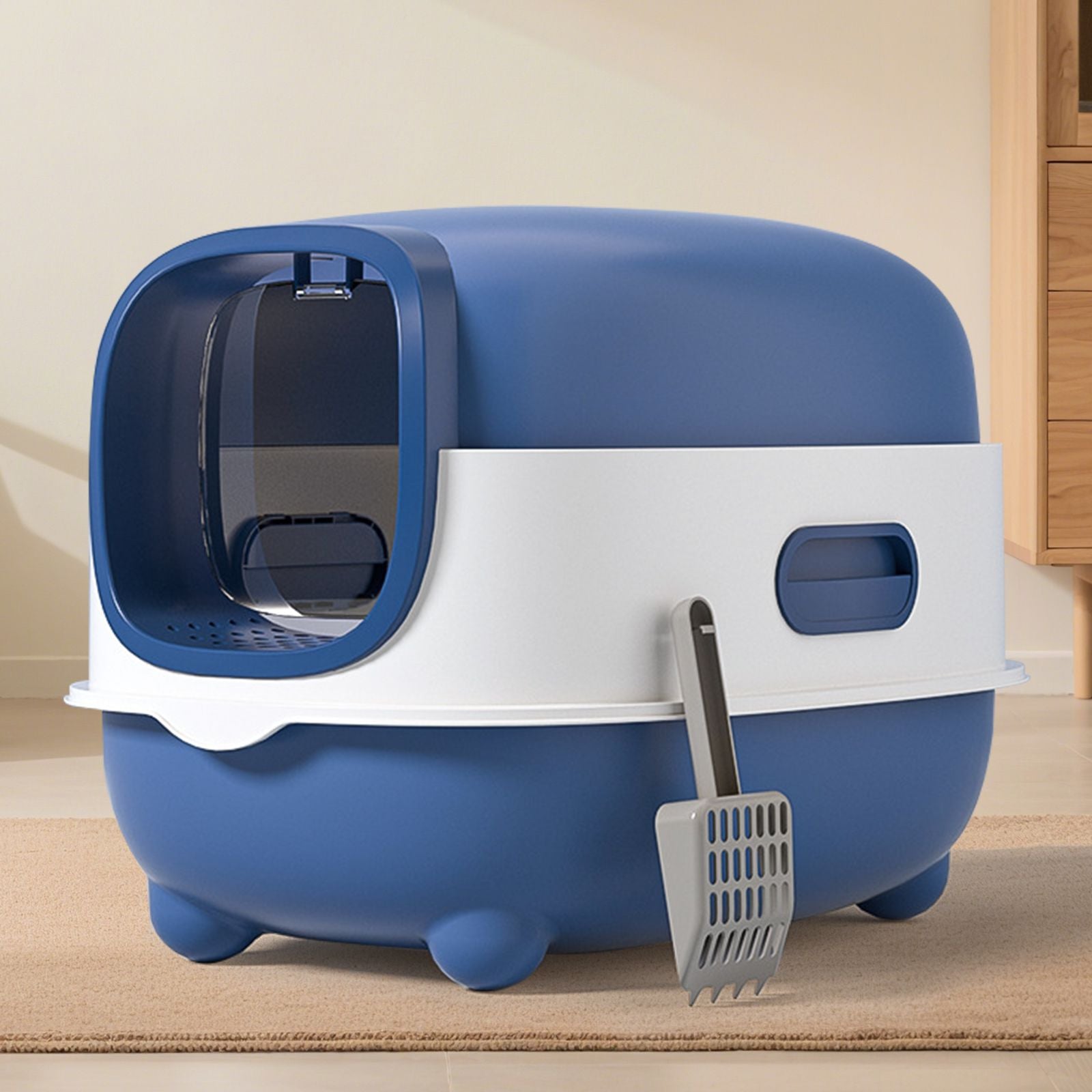 Premium Enclosed Cat Litter Box with Odor-Lock & Scratch-Resistant Base
