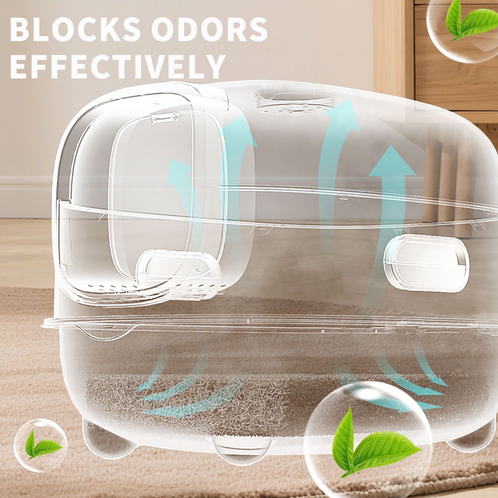 Premium Enclosed Cat Litter Box with Odor-Lock & Scratch-Resistant Base
