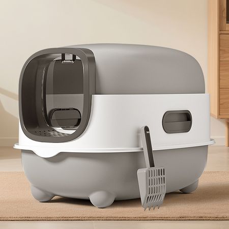 Premium Enclosed Cat Litter Box with Odor-Lock & Scratch-Resistant Base