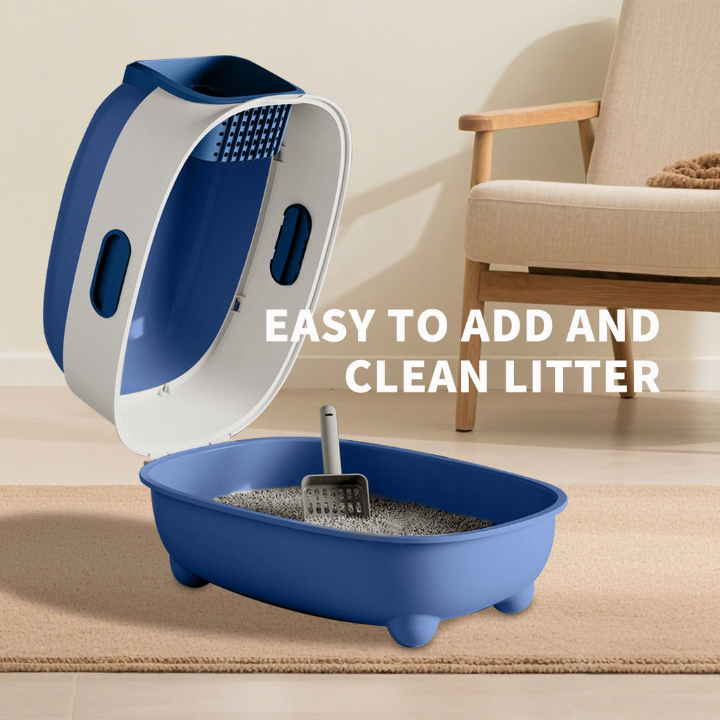 Premium Enclosed Cat Litter Box with Odor-Lock & Scratch-Resistant Base