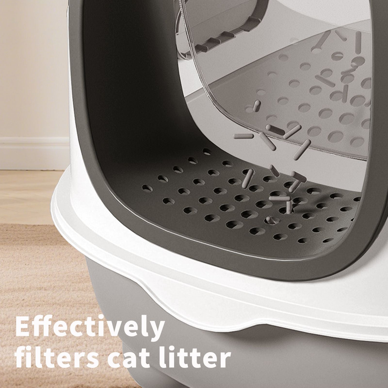 Premium Enclosed Cat Litter Box with Odor-Lock & Scratch-Resistant Base