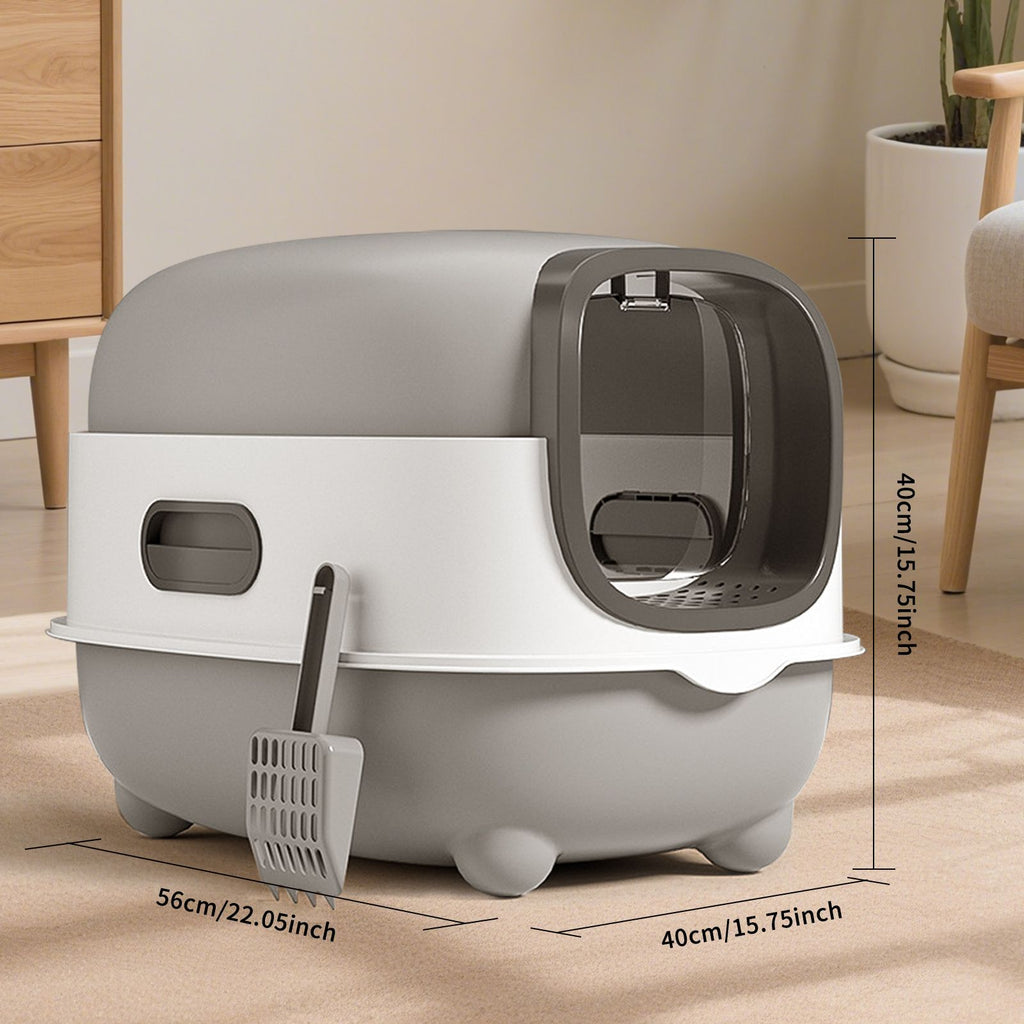 Premium Enclosed Cat Litter Box with Odor-Lock & Scratch-Resistant Base