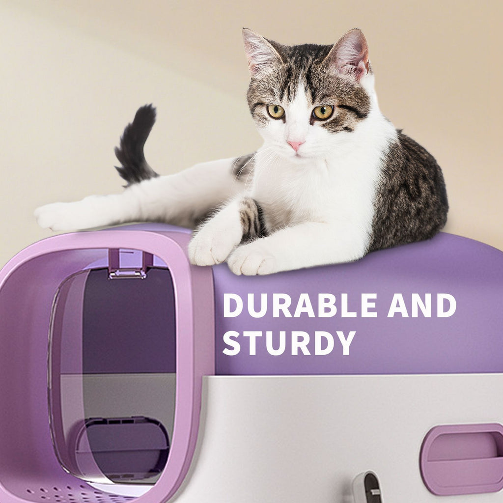 Premium Enclosed Cat Litter Box with Odor-Lock & Scratch-Resistant Base