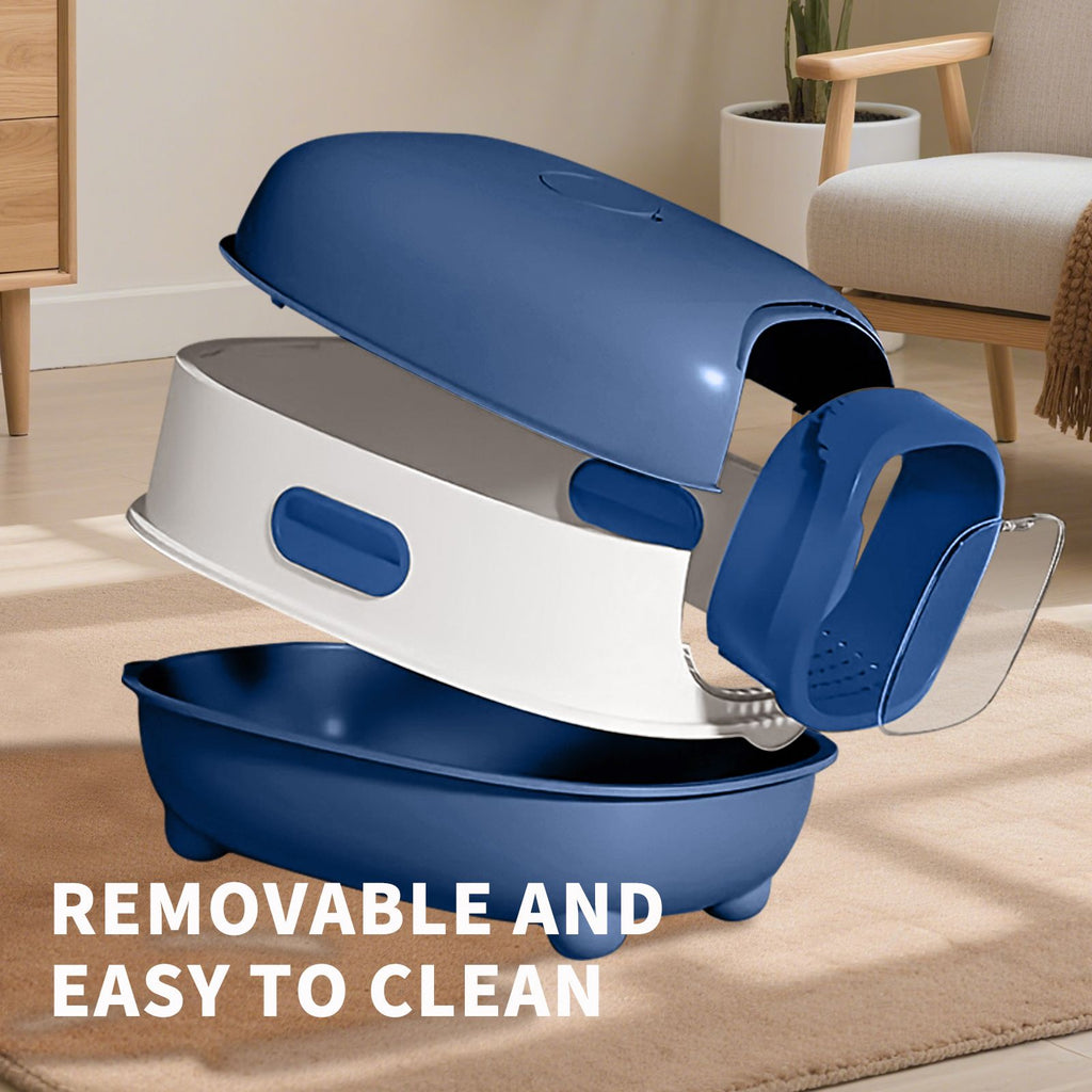 Premium Enclosed Cat Litter Box with Odor-Lock & Scratch-Resistant Base