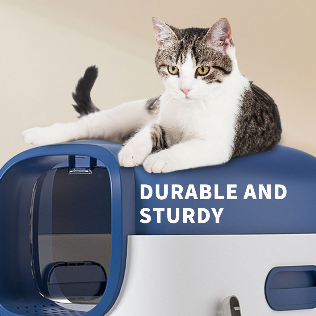 Premium Enclosed Cat Litter Box with Odor-Lock & Scratch-Resistant Base