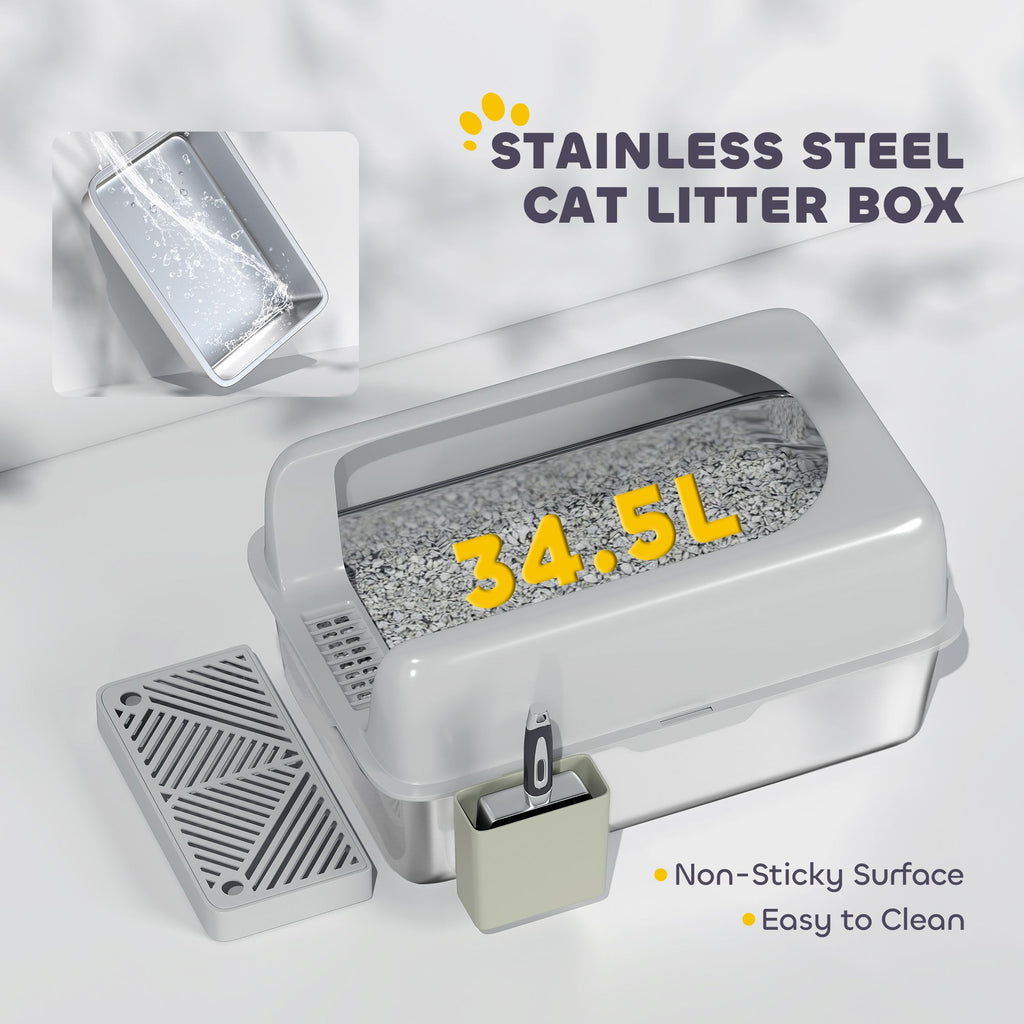 Keep Your Home Clean with This High-Walled Litter Box & Accessories