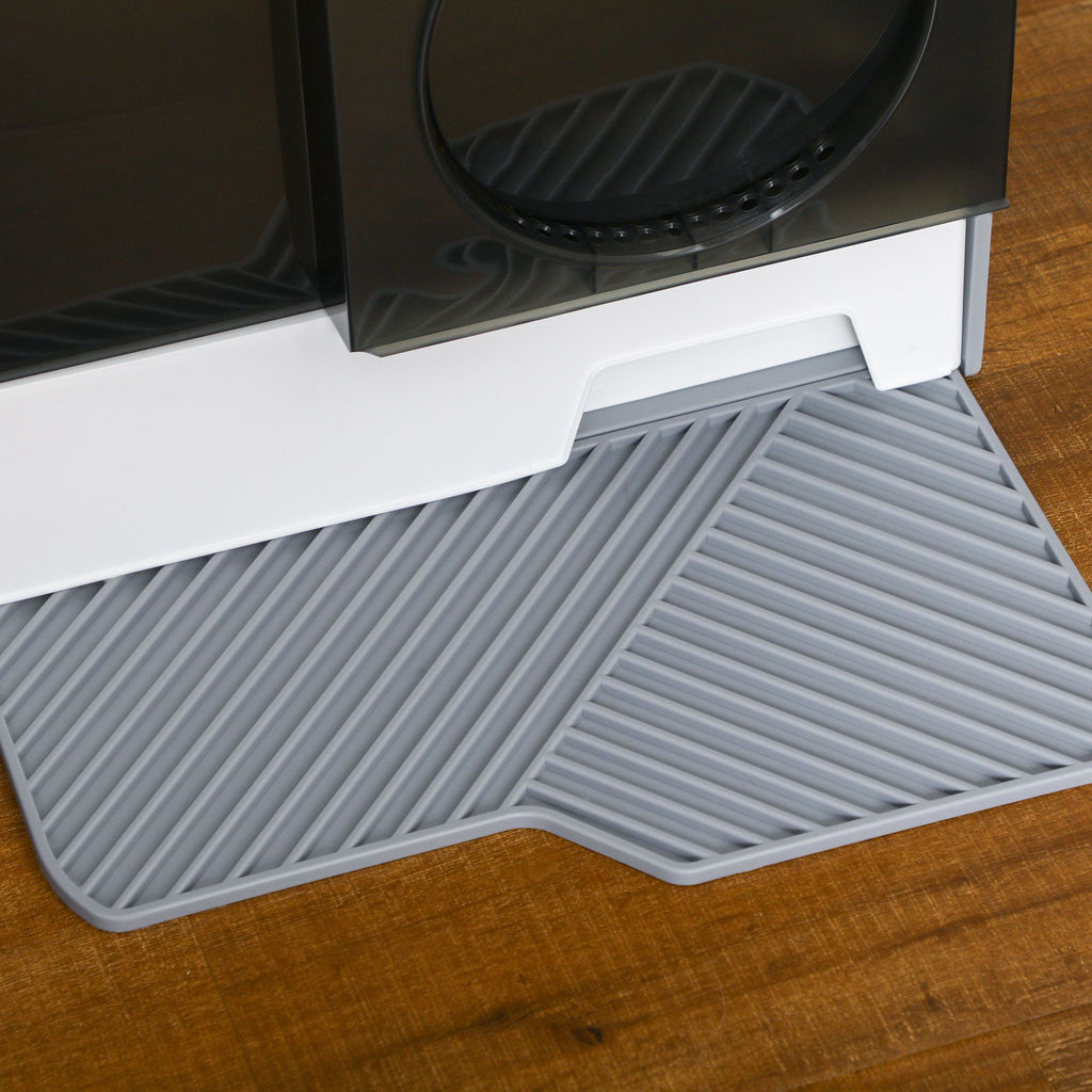 Hooded Cat Litter Box Furniture Gray Particle Catching Drawer Type Pan Scoop Easy Cleaning