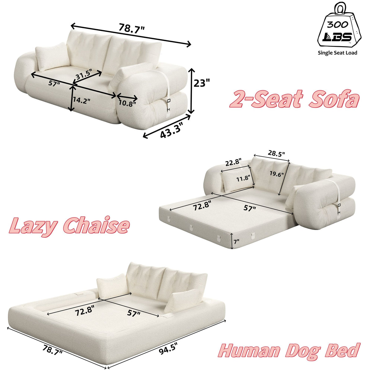 Multi-Functional Foldable Sofa Bed for Pets and Family