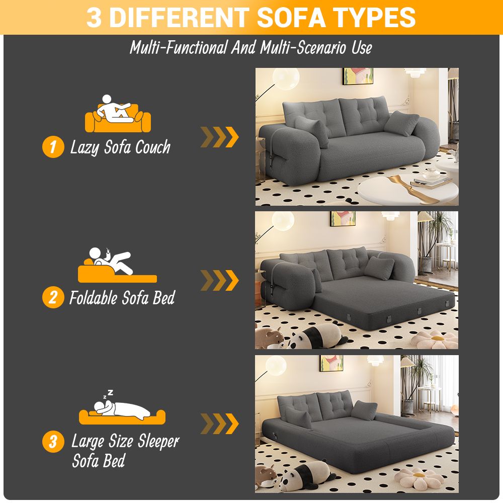 78.7- Convertible Sofa Bed for Dogs and Humans